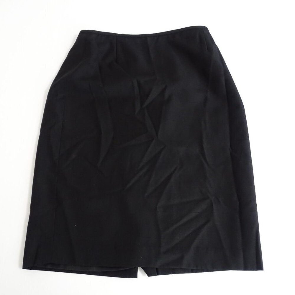 Calvin Klein Black Pencil Skirt Women Size 2 Back Slit Zipper Closure